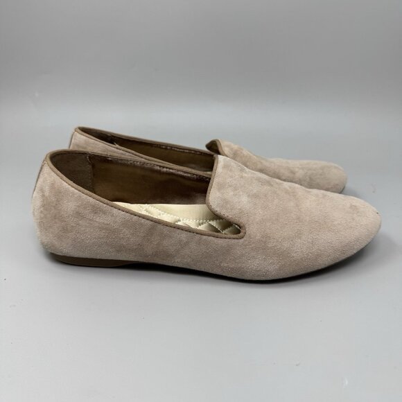 Birdies Sz 8.5 The Starling Shoe Loafer Slip On Flat Taupe  Tan Suede Leather - Picture 1 of 9